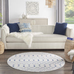 Nourison Whimsicle Moroccan Ivory 5' x Round Area Rug, Easy Cleaning, Non Shedding, Bed Room, Living Room, Dining Room, Kitchen (5 Round)