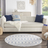Nourison Whimsicle Moroccan Ivory 5' x Round Area Rug, Easy Cleaning, Non Shedding, Bed Room, Living Room, Dining Room, Kitchen (5 Round)