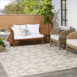Nourison Aloha Indoor-Outdoor Ivory/Grey 3'6" x 5'6" Area Rug, Easy Cleaning, Non Shedding, Bed Room, Living Room, Dining Room, Kitchen (4x6)
