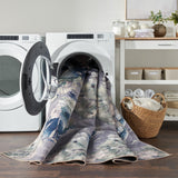 Nourison Washables Floral Grey Blue 6' x 9' Area -Rug, Easy -Cleaning, Non Shedding, Bed Room, Living Room, Dining Room, Kitchen (6x9)