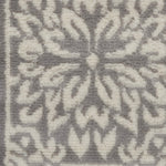 Nourison Jubilant Ivory Grey 2' x 6' Area Rug Easy Clean, Non Shedding, Bed Room, Living Room, Dining Room, Kitchen (6' Runner)