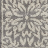 Nourison Jubilant Ivory Grey 2' x 6' Area Rug Easy Clean, Non Shedding, Bed Room, Living Room, Dining Room, Kitchen (6' Runner)