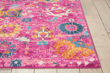 Nourison Passion Fuchsia 3'9" x 5'9" Area -Rug, Boho, Moroccan, Bed Room, Living Room, Dining Room, Kitchen, Easy -Cleaning, Non Shedding, (4' x 6')