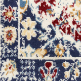 Nourison Grafix Vintage Blue Multicolor 3'9" x 5'9" Area -Rug, Easy -Cleaning, Non Shedding, Bed Room, Living Room, Dining Room, Kitchen (4x6)
