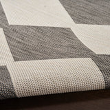 Nourison Positano Indoor/Outdoor Charcoal 5' x 7' Area Rug, Easy Cleaning, Non Shedding, Bed Room, Living Room, Dining Room, Backyard, Deck, Patio (5x7)