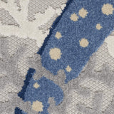 Nourison Aloha Indoor/Outdoor Blue/Grey 2'3" x 12' Area Rug, Coastal, Tropical, Easy Cleaning, Non Shedding, Bed Room, Living Room, Deck, Backyard, (12' x Runner)
