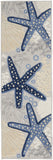 Nourison Aloha Indoor/Outdoor Blue/Grey 2' x 6' Area Rug, Coastal, Tropical, Easy Cleaning, Non Shedding, Bed Room, Living Room, Deck, Backyard, (6' x Runner)