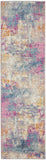 Nourison Passion Abstract Ivory/Multi 2'2" x 10' Area -Rug, Easy -Cleaning, Non Shedding, Bed Room, Living Room, Dining Room, Kitchen (2x10)