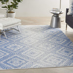 Nourison Whimsicle Tribal Ivory Blue 4' x 6' Area Rug, Easy Cleaning, Non Shedding, Bed Room, Living Room, Dining Room, Kitchen (4x6)