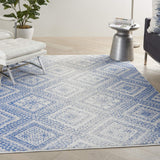 Nourison Whimsicle Tribal Ivory Blue 4' x 6' Area Rug, Easy Cleaning, Non Shedding, Bed Room, Living Room, Dining Room, Kitchen (4x6)