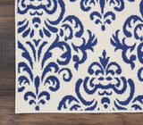 Nourison Grafix Vintage White/Blue 2'3" x 7'6" Area -Rug, Easy -Cleaning, Non Shedding, Bed Room, Living Room, Dining Room, Kitchen (2x7)" }