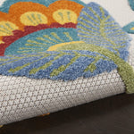 Nourison Aloha Indoor/Outdoor Multicolor 2'8" x 4' Area Rug, Floral, Contemporary, Easy Cleaning, Non Shedding, Bed Room, Living Room, Deck, Backyard, (3' x 4')