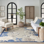 Nourison Aloha 5' x 8' Blue Gray Fabric Contemporary Area Rug (5' x 8')
