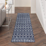 Nourison Royal Moroccan Farmhouse Navy/Grey 2'3" x 10' Area Rug, Easy Cleaning, Non Shedding, Bed Room, Living Room, Dining Room, Kitchen (2x10)
