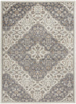 Nourison Elation Floral Ivory Grey 5'3" x 7'3" Area Rug, Easy-Cleaning, Non Shedding, Bed Room, Living Room, Dining Room, Kitchen (5x7)