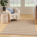 Nourison Positano Indoor/Outdoor Beige Ivory 4' x 6' Area Rug, Easy Clean, Non Shedding, Bed Room, Living Room, Dining Room, Deck, Backyard, Patio (4x6)