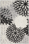 Nourison Aloha Indoor/Outdoor Black White 3' x 5' Area Rug, Easy Cleaning, Non Shedding, Bed Room, Living Room, Dining Room, Kitchen (3x5)