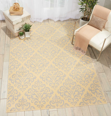 Nourison Grafix Vintage Cream 5'3'' x 7'3'' Area-Rug, Easy-Cleaning, Non Shedding, Bed Room, Living Room, Dining Room, Kitchen (5x7)