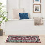 Nourison Fulton Tribal Red 1'10" x 5' Area -Rug, Easy -Cleaning, Non Shedding, Bed Room, Living Room, Dining Room, Kitchen (2x5)