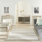 Nourison Elwood Ivory/Grey 4' x 6'2" Area Rug, Modern, Moroccan, Easy Clean, Non Shedding, Bed Room, Living Room, Dining Room, Kitchen, (4' x 6')