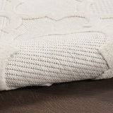 Nourison Easy Care Moroccan Ivory/White 4' x 6' Area Rug, Trellis, Easy Cleaning, Non Shedding, Bed Room, Living Room, Dining Room, Backyard, Deck, Patio (4x6)