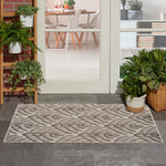 Nourison Aloha Indoor/Outdoor Charcoal 2'8" x 4' Area Rug, Easy Cleaning, Non Shedding, Bed Room, Living Room, Dining Room, Backyard, Deck, Patio (3x4)