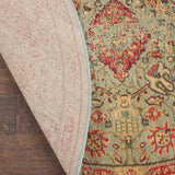 Nourison Somerset Bohemian Light Green 5'6" x Round Area -Rug, Easy -Cleaning, Non Shedding, Bed Room, Living Room, Dining Room, Kitchen (6 Round)" }