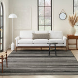 Nourison Grafix Abstract Black White 5'3" x 7'3" Area Rug, Easy Clean, Non Shedding, Bed Room, Living Room, Dining Room, Kitchen (5x7)