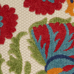 Nourison Aloha Indoor/Outdoor Red/Multi 3'6" x 5'6" Area Rug, Easy Cleaning, Non Shedding, Bed Room, Living Room, Dining Room, Deck, Backyard, Patio (4x6)