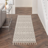 Nourison Elwood Ivory/Grey 2'2" x 8'2" Area -Rug, Modern, Moroccan, Easy -Cleaning, Non Shedding, Bed Room, Living Room, Dining Room, Kitchen, (8' x Runner)