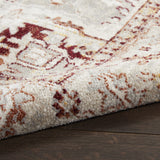 Nourison Geneva Brick Silver 2'2" x 3'9" Area Rug, Vintage, French Country, Easy Cleaning, Non Shedding, Bed Room, Living Room, Dining Room, Kitchen, (2' x 4')