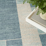 Nourison Astra Machine Washable Geometric Blue Ivory 4' x 6' Area -Rug, Easy -Cleaning, Non Shedding, Bed Room, Living Room, Dining Room, Kitchen (4x6)