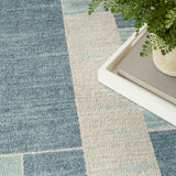 Nourison Astra Machine Washable Geometric Blue Ivory 4' x 6' Area -Rug, Easy -Cleaning, Non Shedding, Bed Room, Living Room, Dining Room, Kitchen (4x6)