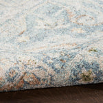 Nourison Astra Machine Washable Traditional Light Blue 2'2" x 10' Area -rug, Easy -cleaning, Non Shedding, Bed Room, Living Room, Dining Room, Kitchen (2x10)