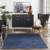 Nourison Essentials Solid Contemporary Midnight Blue 4' X 6' Area Rug , 4' X 6'