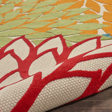Nourison Aloha 5' x Square Green Fabric Tropical Area Rug (5' Square)