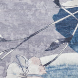 Nourison Washables Floral Grey Blue 6' x 9' Area -Rug, Easy -Cleaning, Non Shedding, Bed Room, Living Room, Dining Room, Kitchen (6x9)