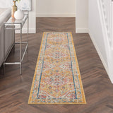 Nourison Passion Bohemian Ivory/Yellow 2'2" x 10' Area Rug, Easy Cleaning, Non Shedding, Bed Room, Living Room, Dining Room, Kitchen (2x10)