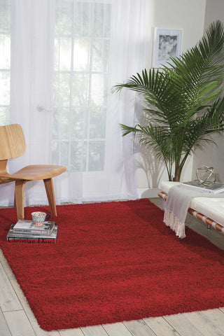 Nourison Amore Shag Red 3'11" x 5'11" Area-Rug, Easy-Cleaning, Non Shedding, Bed Room, Living Room, Dining Room, Kitchen (4x6)
