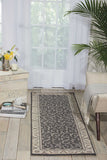 Nourison Somerset Traditional Charcoal 2' x 5'9" Area-Rug, Easy-Cleaning, Non Shedding, Bed Room, Living Room, Dining Room, Kitchen (2x6)