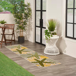 Nourison Aloha Indoor/Outdoor Green Yellow 2' x 6' Area Rug, Easy Cleaning, Non Shedding, Bed Room, Living Room, Dining Room, Backyard, Patio, Deck (2x6)