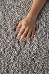 Nourison Malibu Shag Solid Silver Grey 6'7" x ROUND Area-Rug, Easy-Cleaning, Non Shedding, Bed Room, Living Room, Dining Room, Kitchen (7 Round)