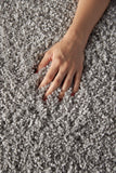 Nourison Malibu Shag Solid Silver Grey 6'7" x ROUND Area-Rug, Easy-Cleaning, Non Shedding, Bed Room, Living Room, Dining Room, Kitchen (7 Round)