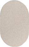 Nourison Courtyard Indoor/Outdoor Ivory Silver 3' x 5' Oval Area Rug, Easy Cleaning, Non Shedding, Bed Room, Living Room, Dining Room, Backyard, Deck, Patio (3x5)