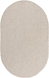 Nourison Courtyard Indoor/Outdoor Ivory Silver 3' x 5' Oval Area Rug, Easy Cleaning, Non Shedding, Bed Room, Living Room, Dining Room, Backyard, Deck, Patio (3x5)