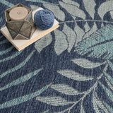 Nourison Garden Oasis Indoor-Outdoor Navy 3' x 5' Area Rug, Easy Cleaning, Non-Shedding, Bed Room, Living Room, Dining Room, Kitchen (3x5)