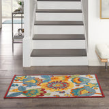 Nourison Aloha Indoor/Outdoor Multicolor 2'8" x 4' Area Rug, Floral, Contemporary, Easy Cleaning, Non Shedding, Bed Room, Living Room, Deck, Backyard, (3' x 4')