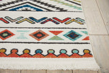 Nourison Tribal Decor Traditional Colorful White Area Rug 5 Feet 3 Inches by 7 Feet 6 Inches, 5'3"X7'6"