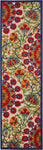 Nourison Aloha Indoor/Outdoor Red/Multi 2'3" x 8' Area Rug, Easy Cleaning, Non Shedding, Bed Room, Living Room, Dining Room, Deck, Backyard, Patio (2x8)