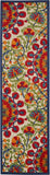 Nourison Aloha Indoor/Outdoor Red/Multi 2'3" x 8' Area Rug, Easy Cleaning, Non Shedding, Bed Room, Living Room, Dining Room, Deck, Backyard, Patio (2x8)